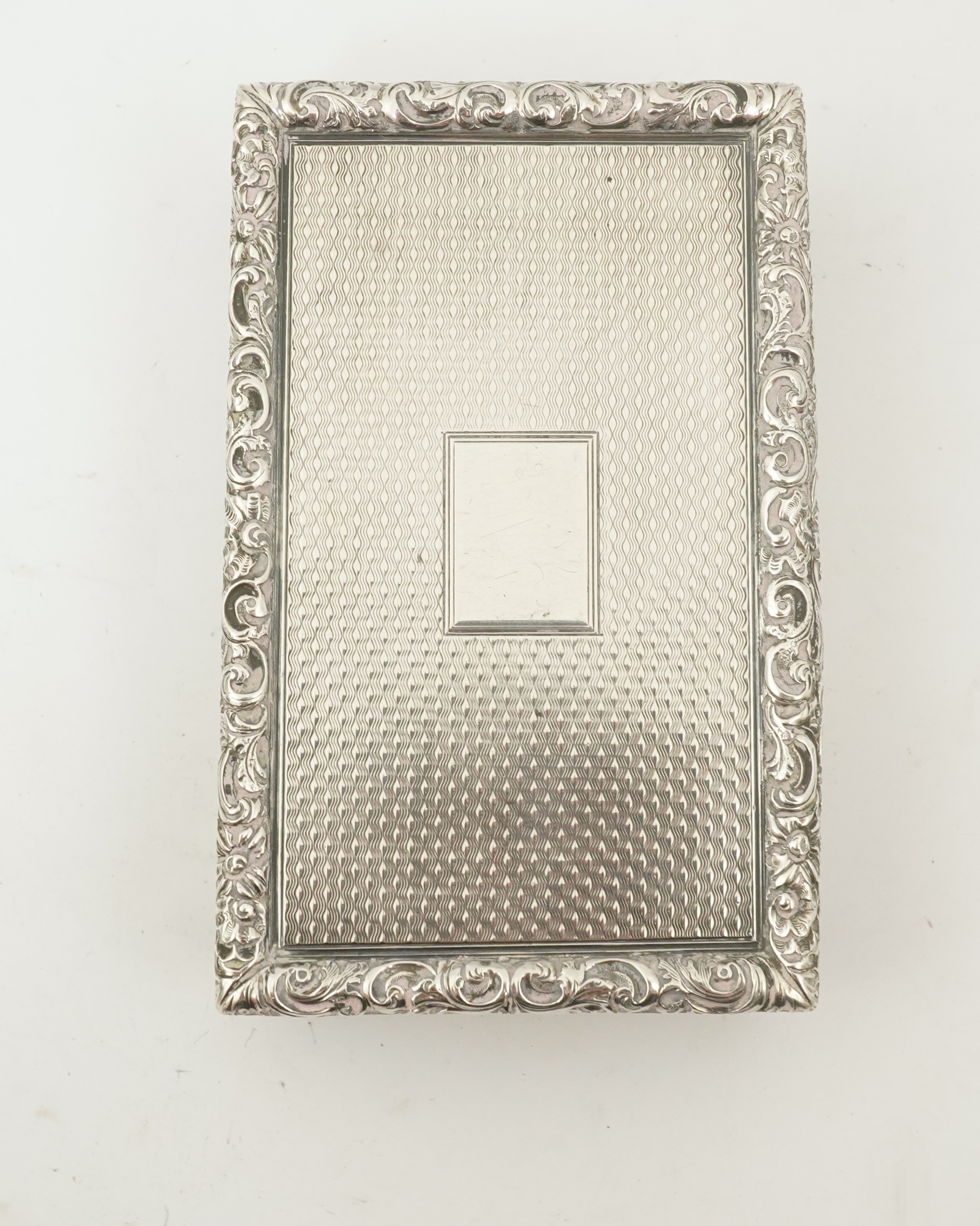 A William IV Scottish engine turned silver rectangular snuff box, by James Nasmyth